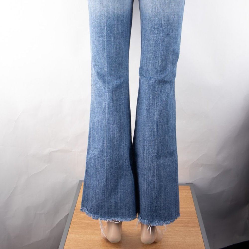7 For All Mankind A Pocket Bootcut 27 (29 X 30) Women's Denim Jeans Raw Hem - Picture 6 of 11